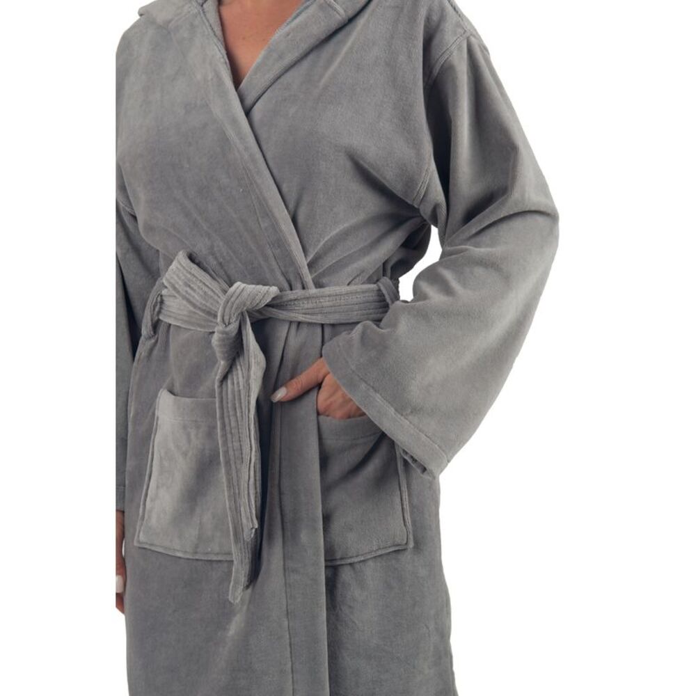 Alpine Swiss Stacy Women Hooded Bathrobe Cotton Terry Cloth Robe for Women Super - Picture 5 of 8